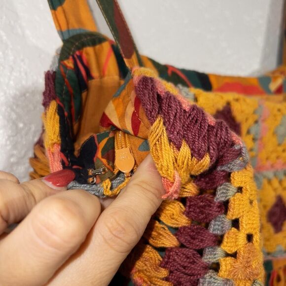 Farm‎ Rio x Anthropologie Orange Crochet Maxi Dress Size Small - Picture 8 of 13